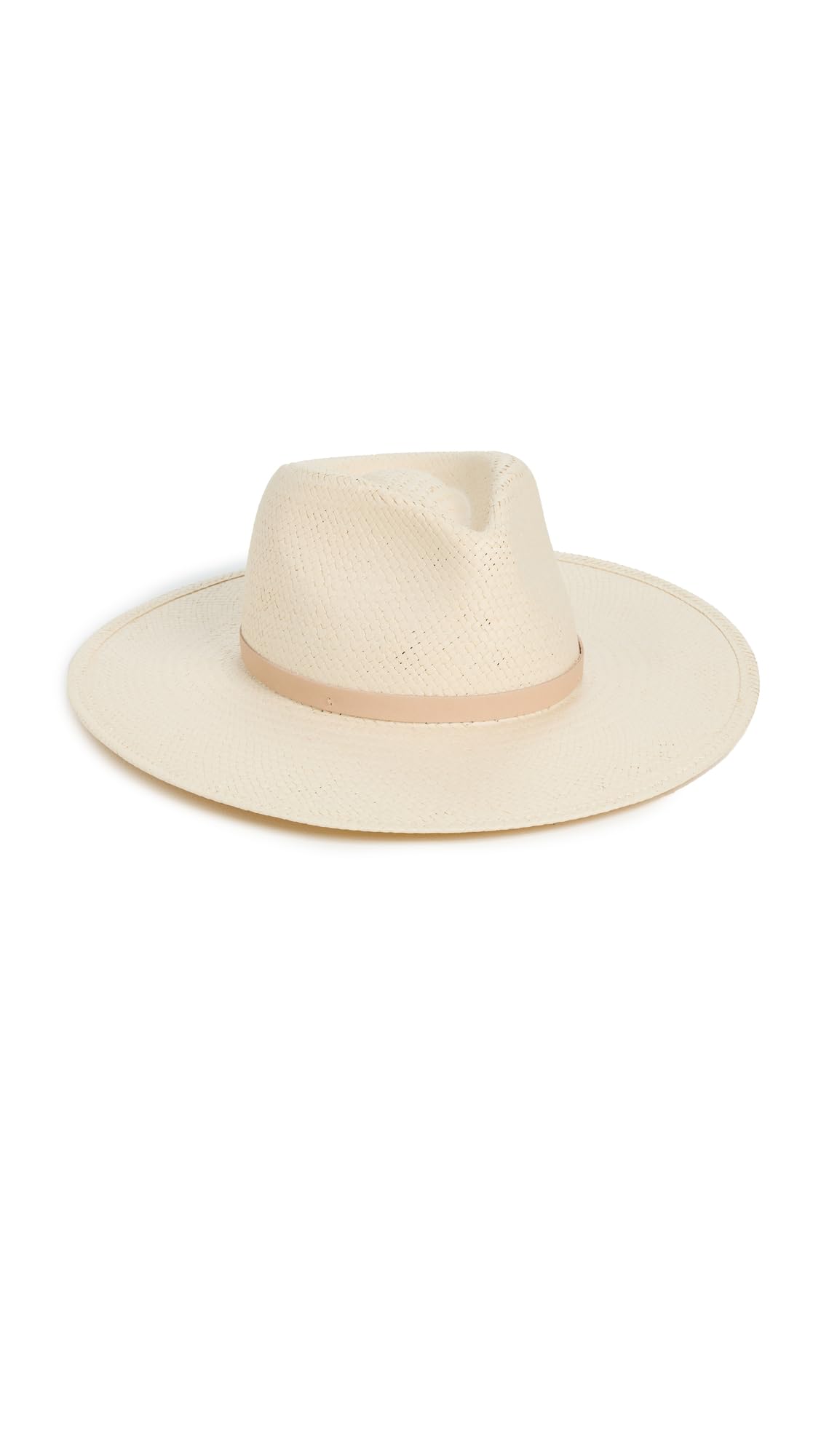 Woven Straw Hat With Structured Wide Brim