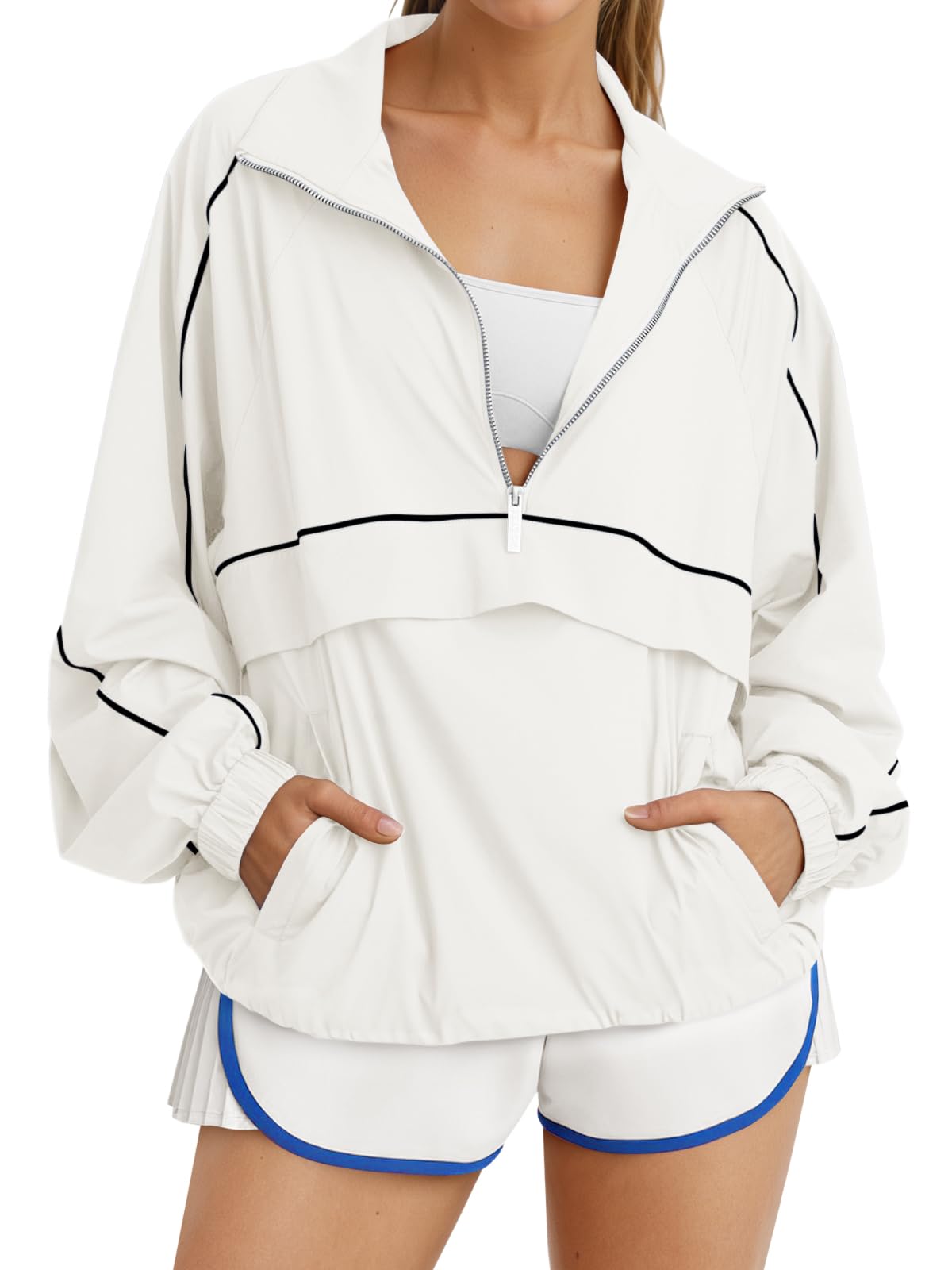 UPF 50+ Quarter-Zip Lightweight Pullover Jacket