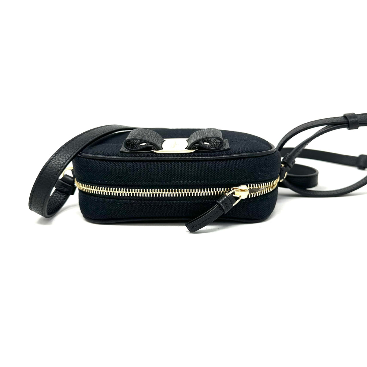 Leather Bow Crossbody Bag With Gold-Tone Hardware