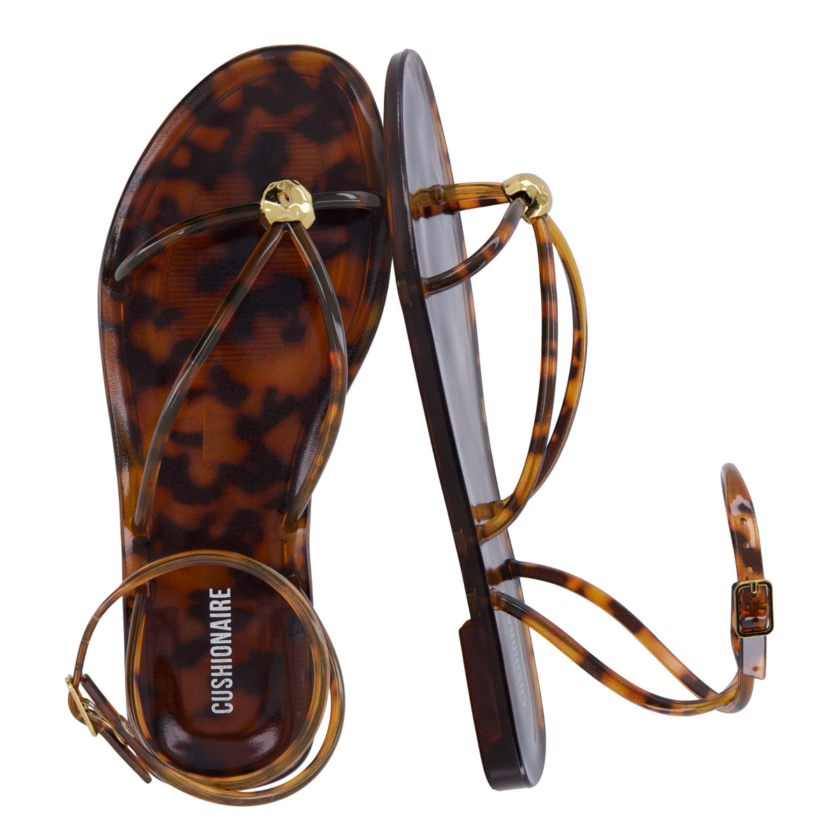 Jelly Strappy Sandals With Gold-Tone Hardware