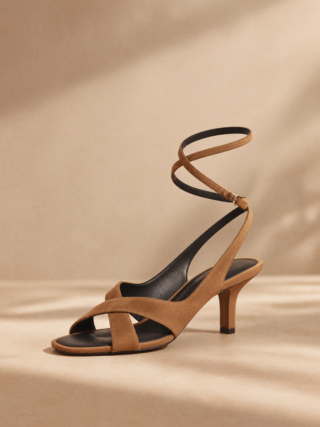 Leather Heeled Sandals With Minimalist Straps