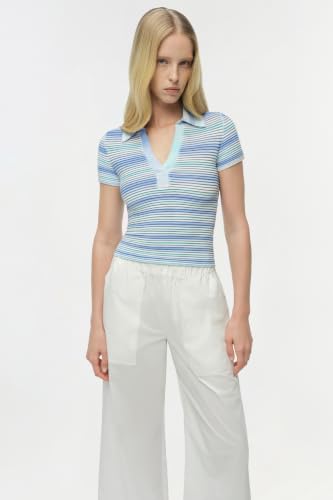 Space-Dyed Knit Short-Sleeve Polo Top