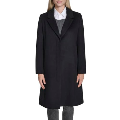 Notch-Collar Wool Coat With Tailored Placket