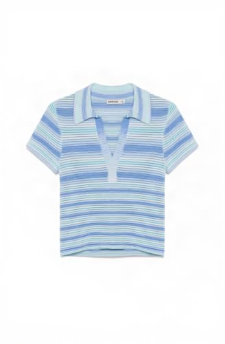 Space-Dyed Knit Short-Sleeve Polo Top