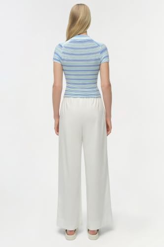 Space-Dyed Knit Short-Sleeve Polo Top