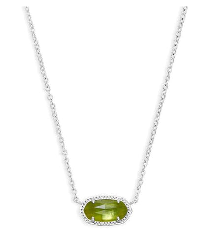 14K Gold-Plated Stone Pendant Necklace