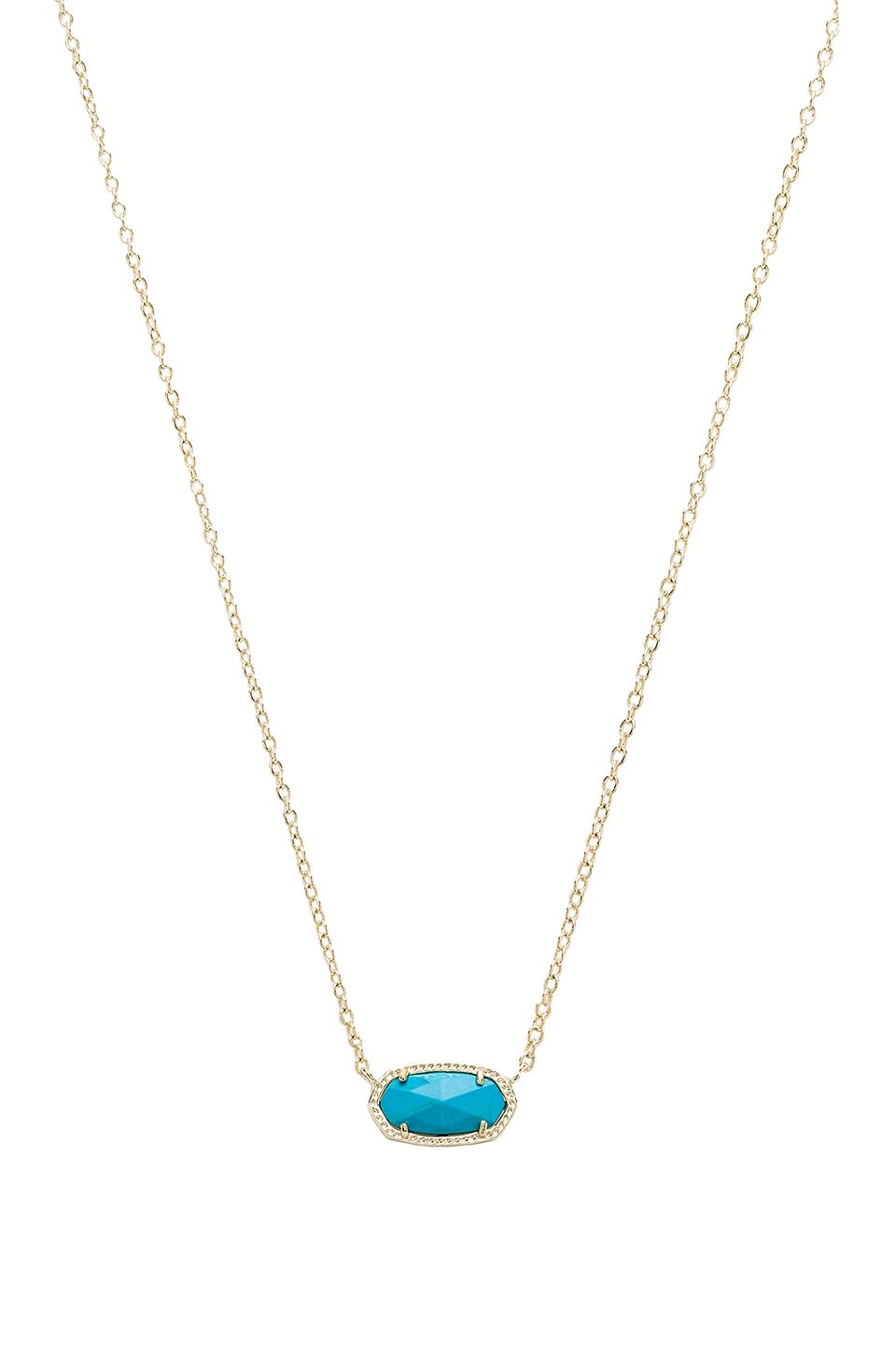 14K Gold-Plated Stone Pendant Necklace