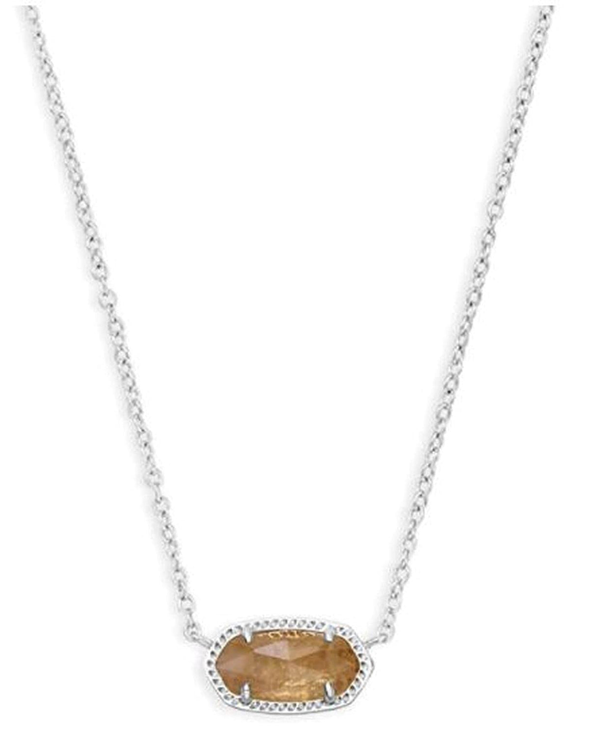 14K Gold-Plated Stone Pendant Necklace