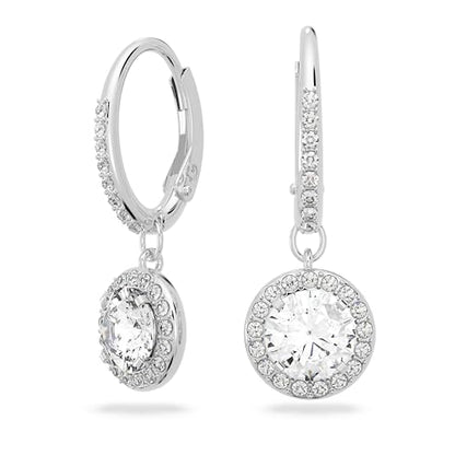 Crystal Drop Earrings With Halo Detailing