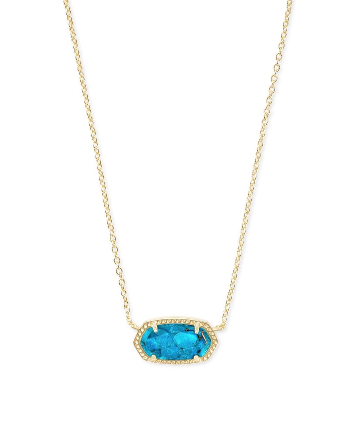 14K Gold-Plated Stone Pendant Necklace