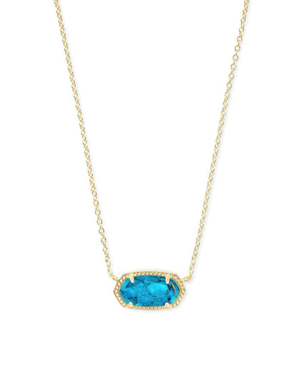 14K Gold-Plated Stone Pendant Necklace