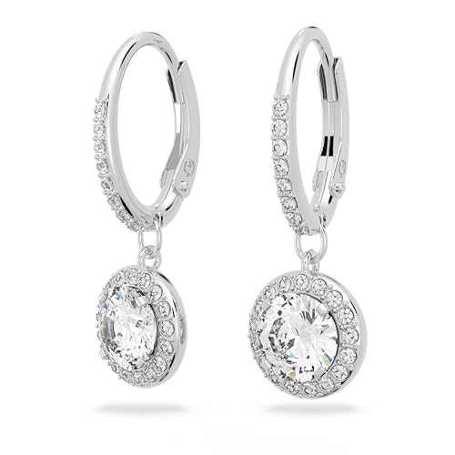 Crystal Drop Earrings With Halo Detailing