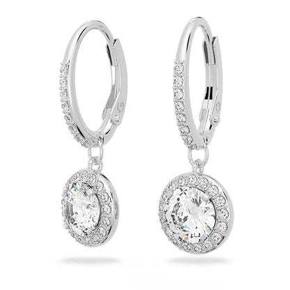 Crystal Drop Earrings With Halo Detailing
