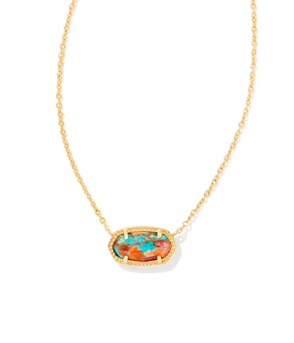 14K Gold-Plated Stone Pendant Necklace