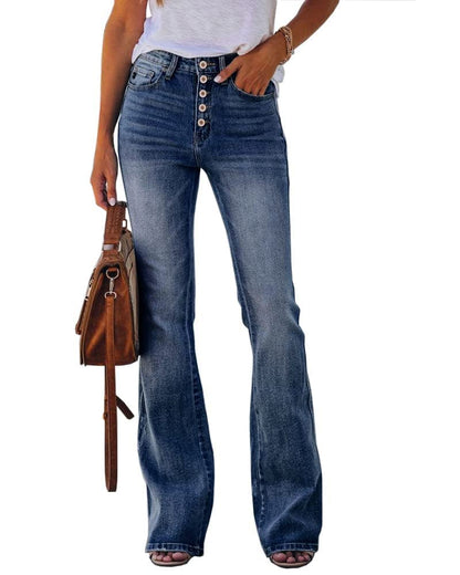 High-Waisted Stretch Bootcut Jeans