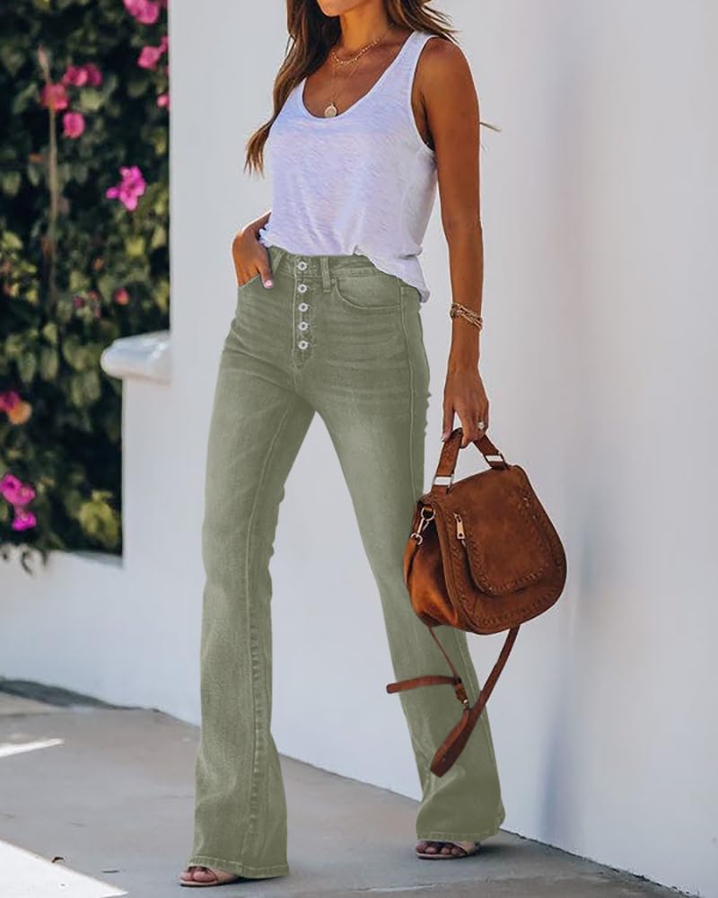 High-Waisted Stretch Bootcut Jeans