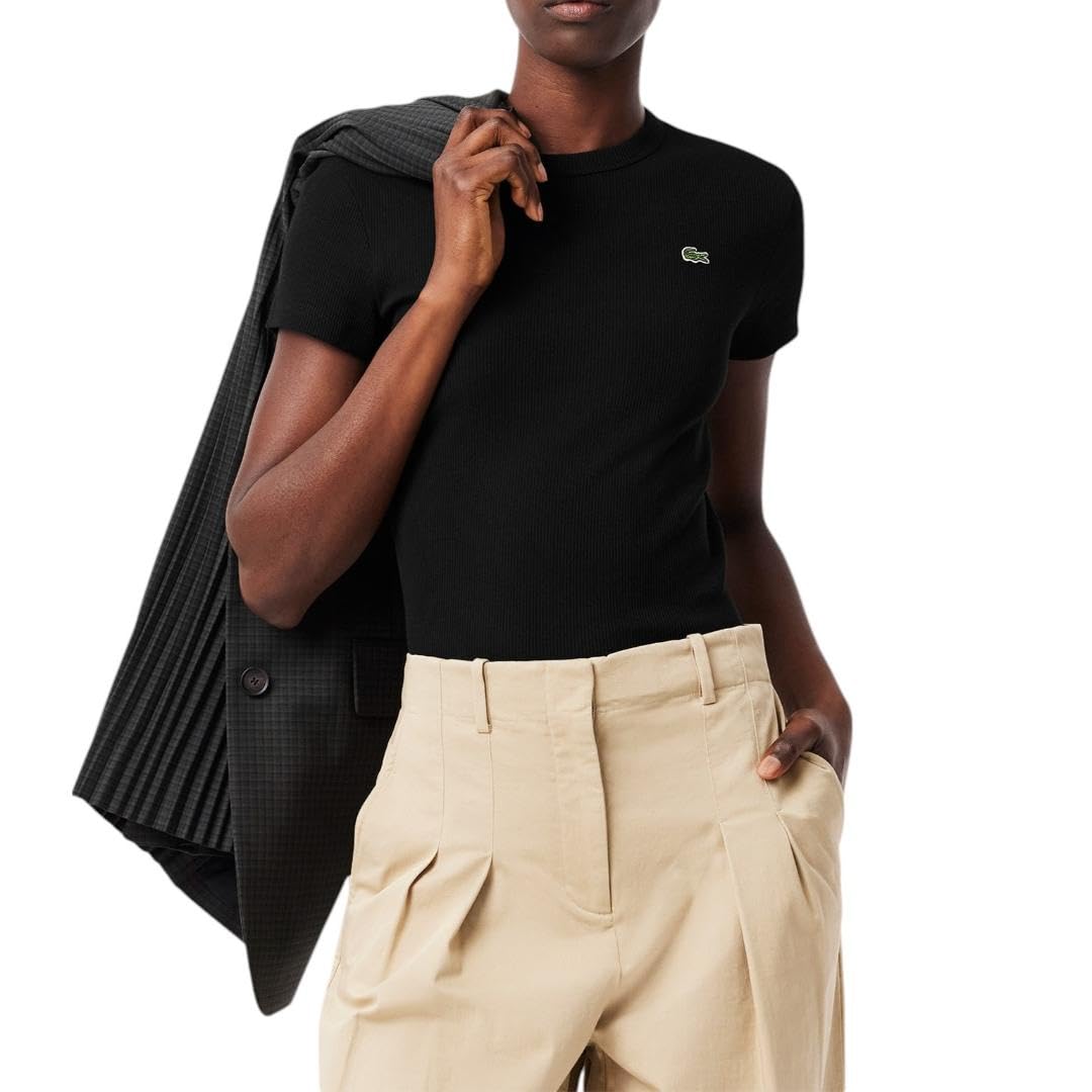 Slim Fit Ribbed Cotton Short-Sleeve T-Shirt
