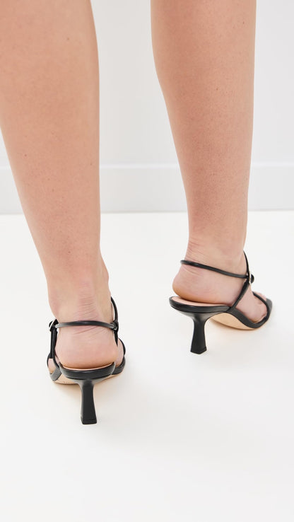 Strappy Mid-Heel Sandals With Sculptural Detail