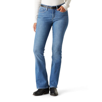 Mid-Rise Shaping Bootcut Stretch Jeans