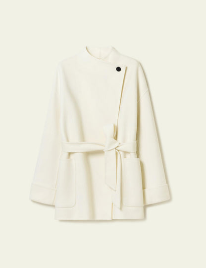 Wool-Cashmere Oversized Coat With Tie Belt