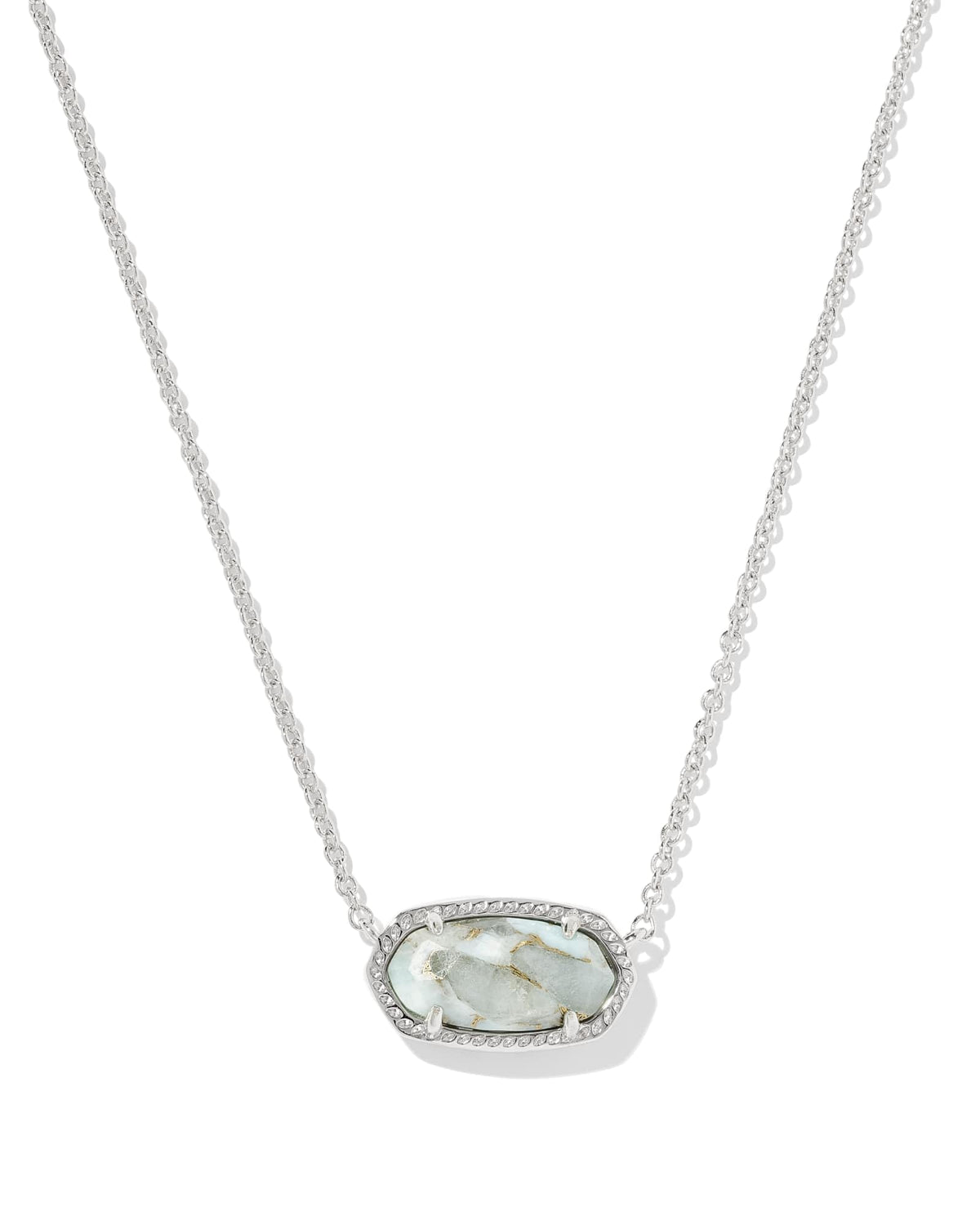 14K Gold-Plated Stone Pendant Necklace