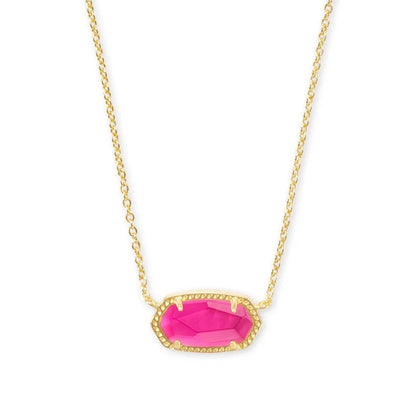 14K Gold-Plated Stone Pendant Necklace