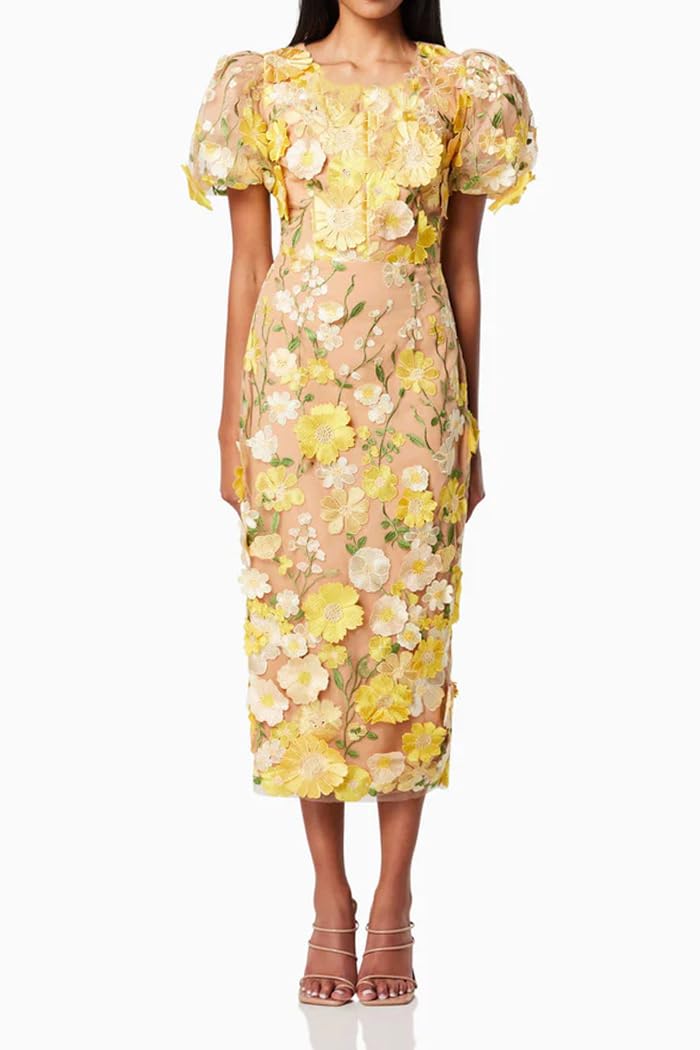 Floral Embroidered Lace Fishtail Mini Dress