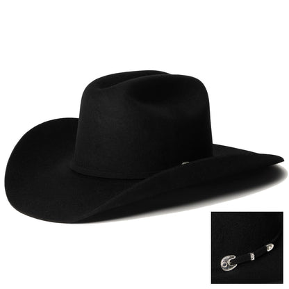 Wool Cowboy Hat With Structured Western Brim