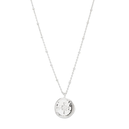 Compass Coin Pendant Necklace With Adjustable Chain