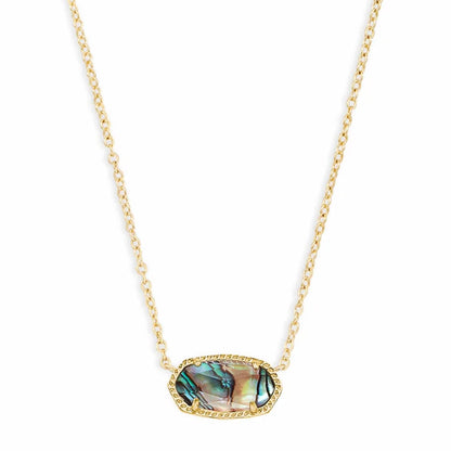 14K Gold-Plated Stone Pendant Necklace