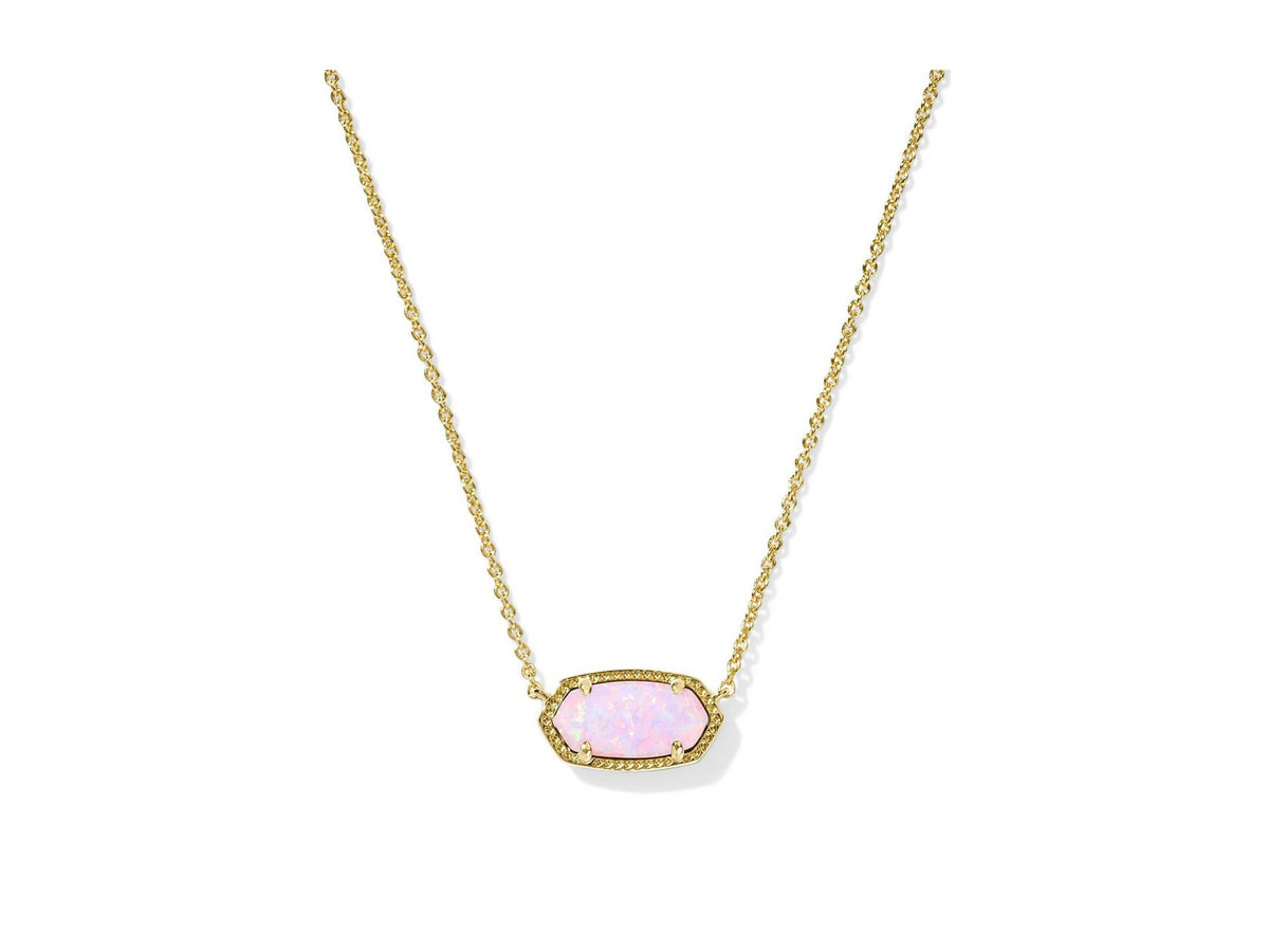 14K Gold-Plated Stone Pendant Necklace