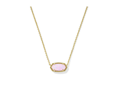 14K Gold-Plated Stone Pendant Necklace