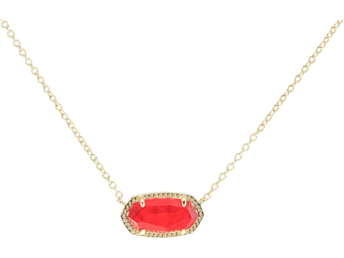 14K Gold-Plated Stone Pendant Necklace