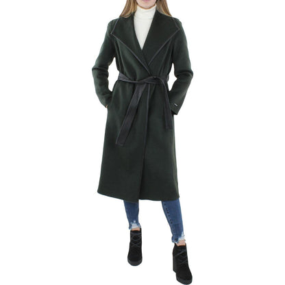 Fitted Tweed Coat With Waist Belt