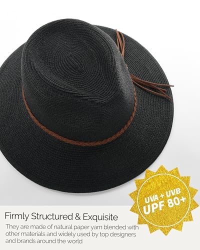 Wide-Brim Straw Fedora With Structured Crown