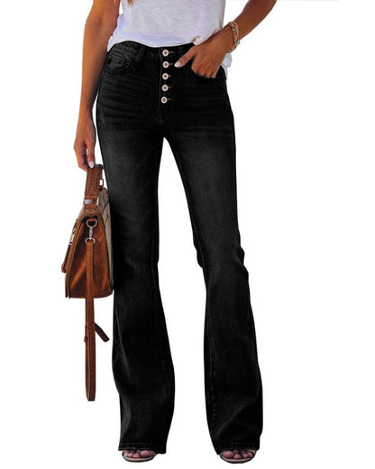 High-Waisted Stretch Bootcut Jeans