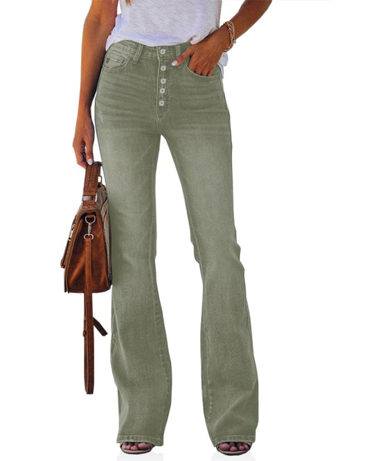 High-Waisted Stretch Bootcut Jeans
