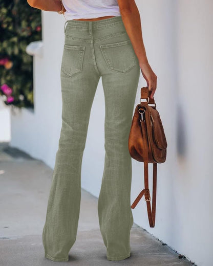 High-Waisted Stretch Bootcut Jeans