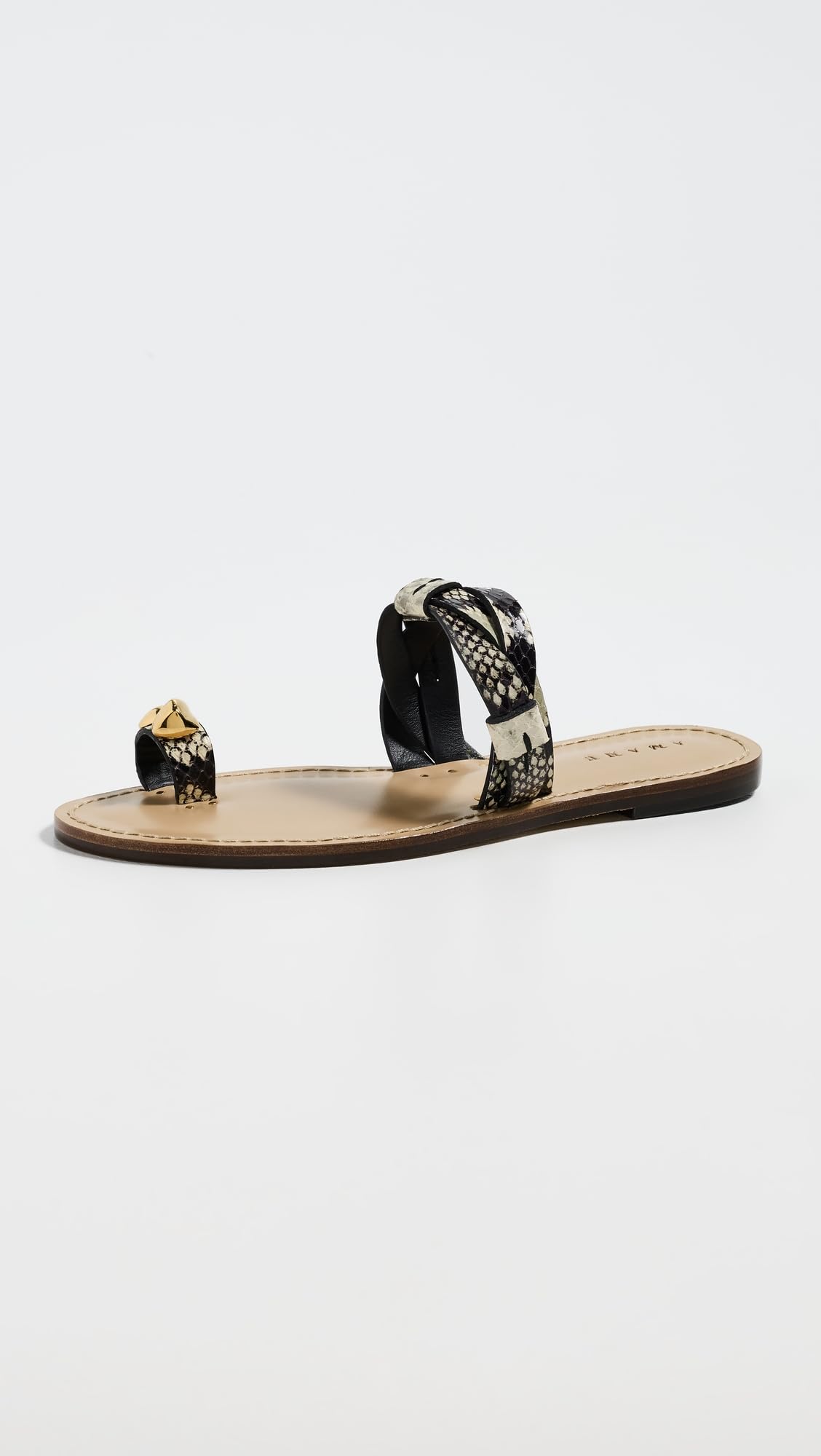 Leather Strappy Flat Sandals