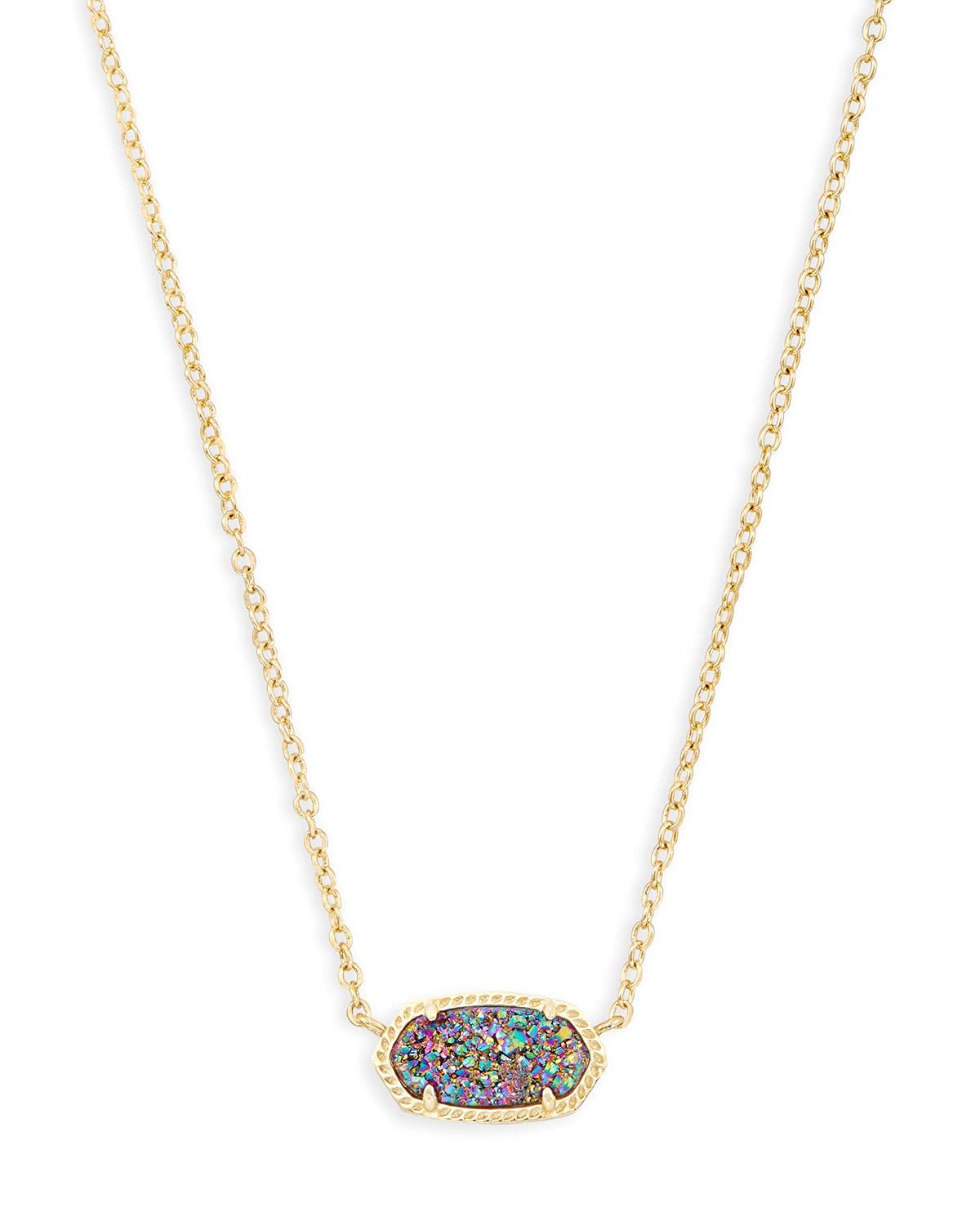 14K Gold-Plated Stone Pendant Necklace