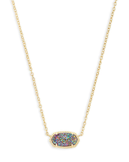 14K Gold-Plated Stone Pendant Necklace