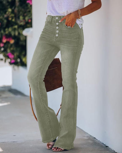 High-Waisted Stretch Bootcut Jeans