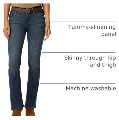 Mid-Rise Shaping Bootcut Stretch Jeans