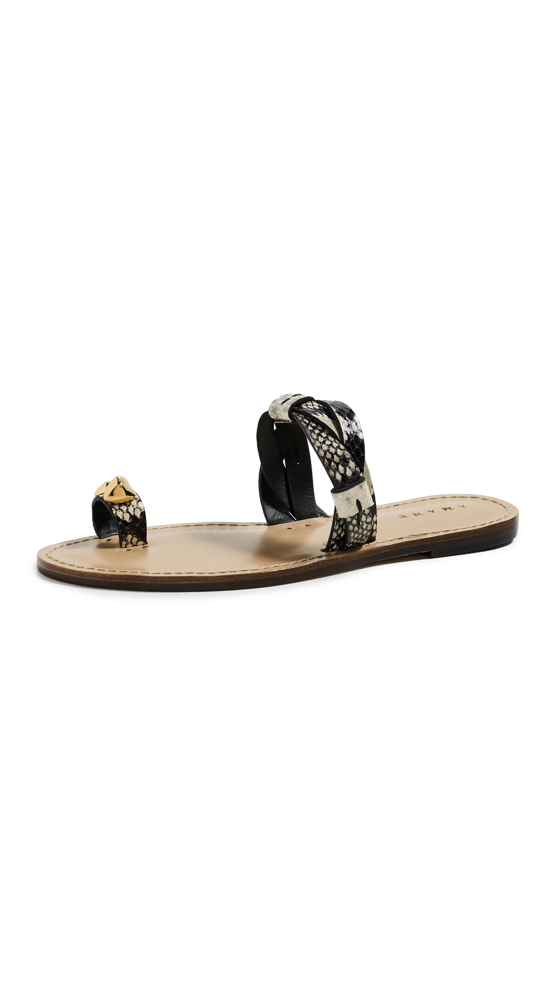 Leather Strappy Flat Sandals