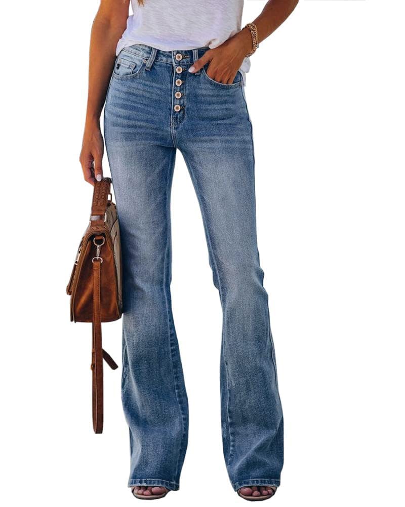 High-Waisted Stretch Bootcut Jeans