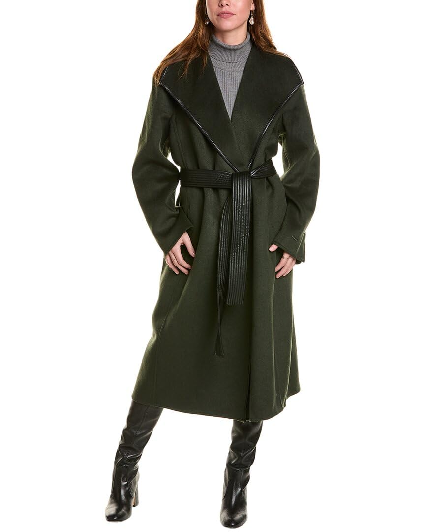 Fitted Tweed Coat With Waist Belt