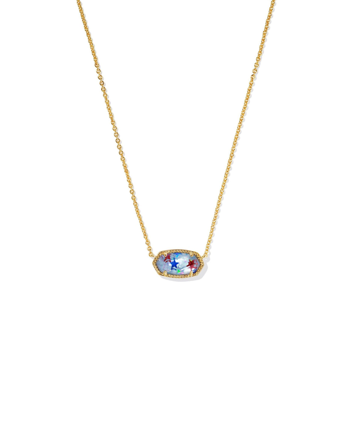 14K Gold-Plated Stone Pendant Necklace