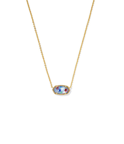 14K Gold-Plated Stone Pendant Necklace