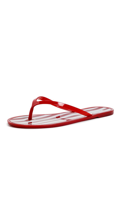 Crystal Jelly Flip Flops With Rhinestone Straps