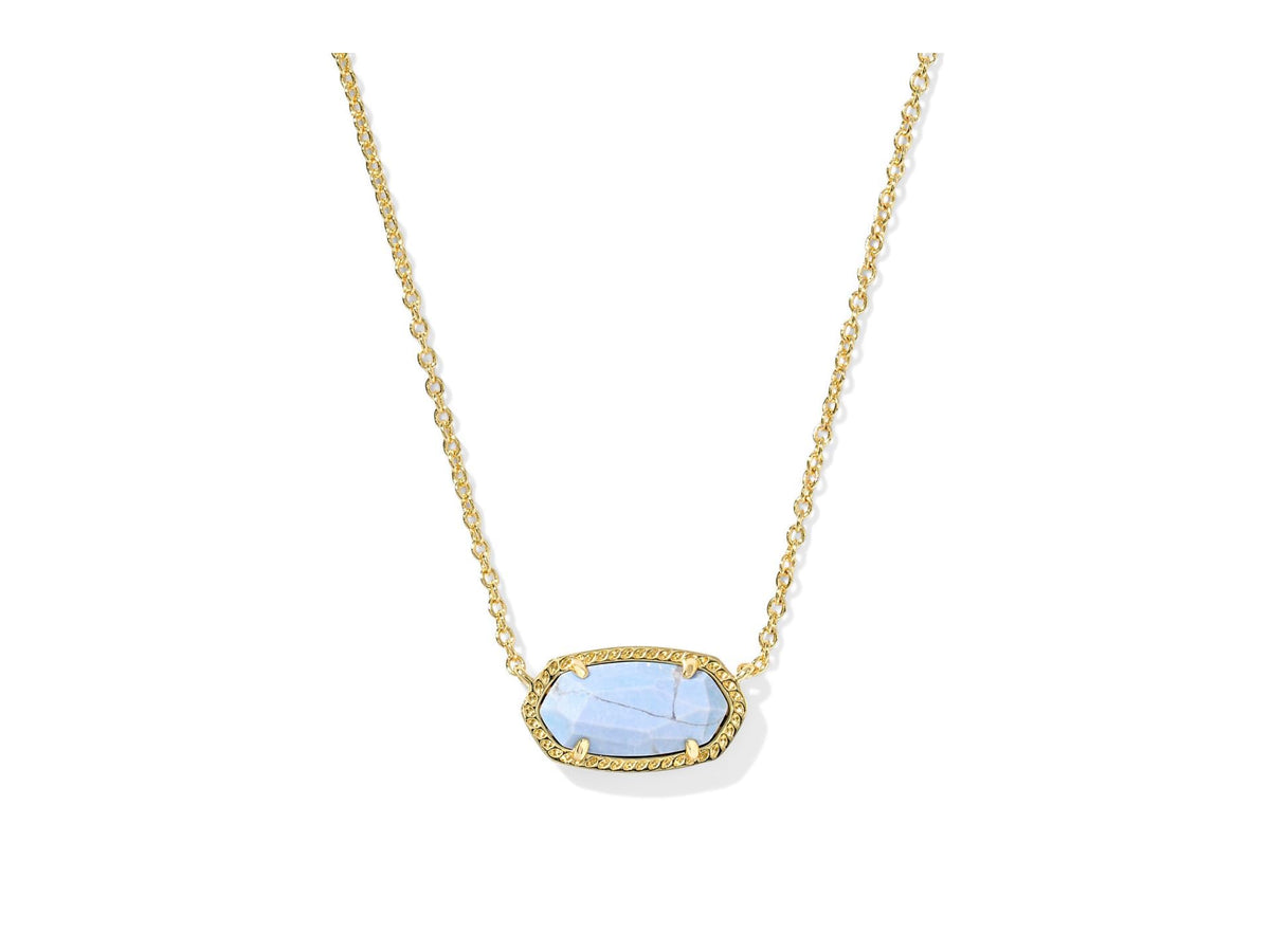 14K Gold-Plated Stone Pendant Necklace